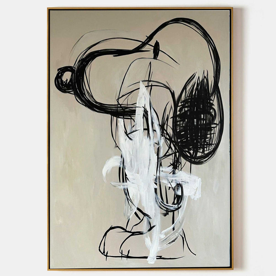 Gestural Cartoon Dog in Charcoal