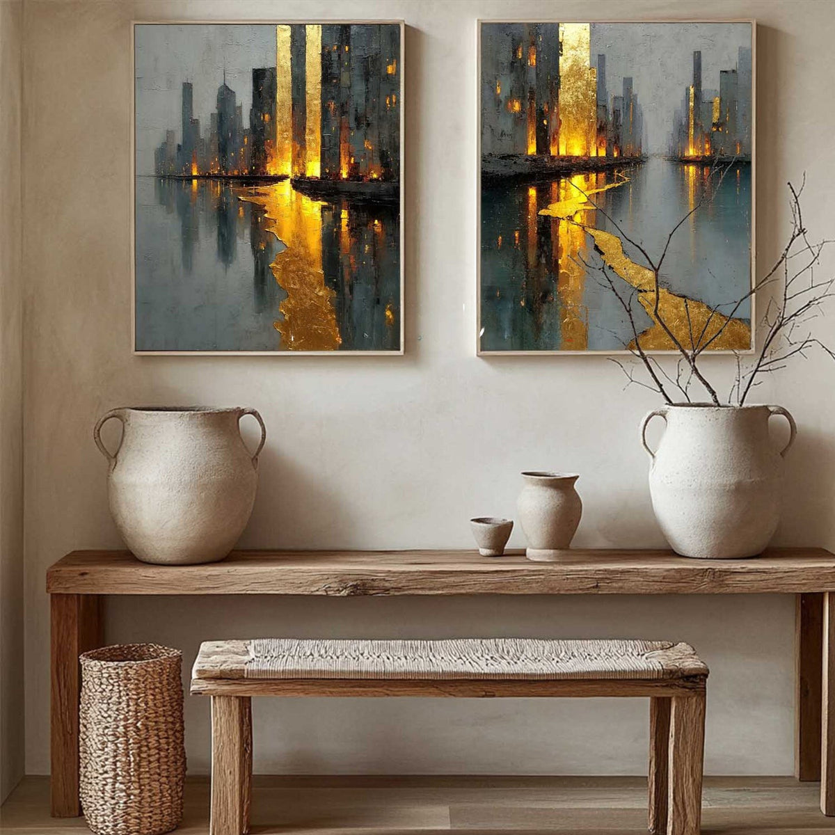 Gilded City Reflections at Dusk