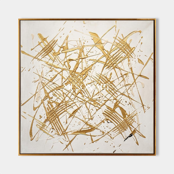 Gilded Crosshatch on Ivory Ground