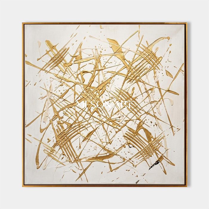 Gilded Crosshatch on Ivory Ground