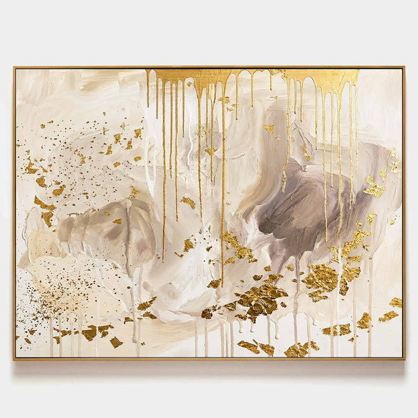 Gilded Drips Over Cream and Taupe