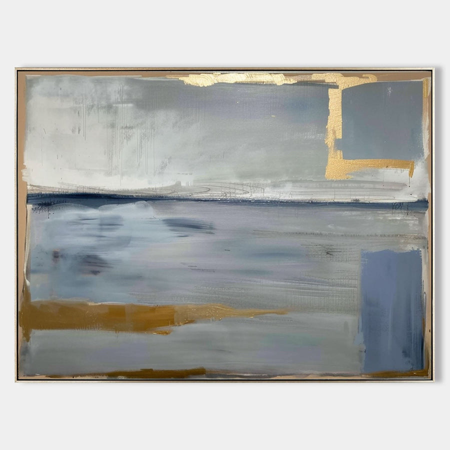 Gilded Horizon in Misty Blue