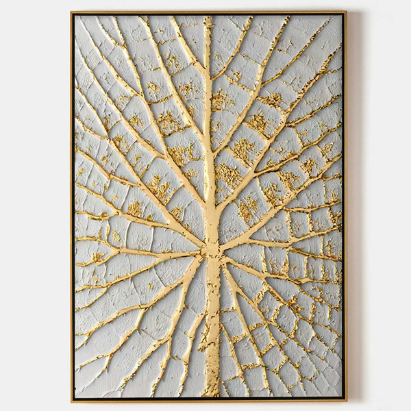 Gilded Leaf Veins in Relief