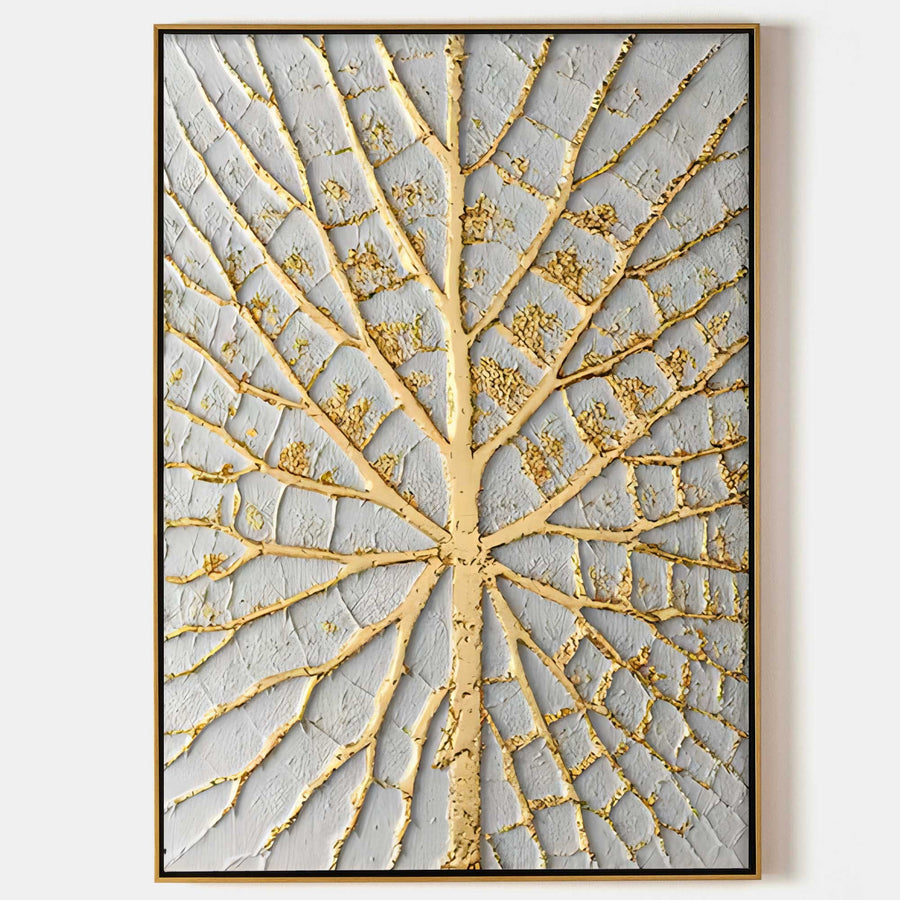 Gilded Leaf Veins in Relief