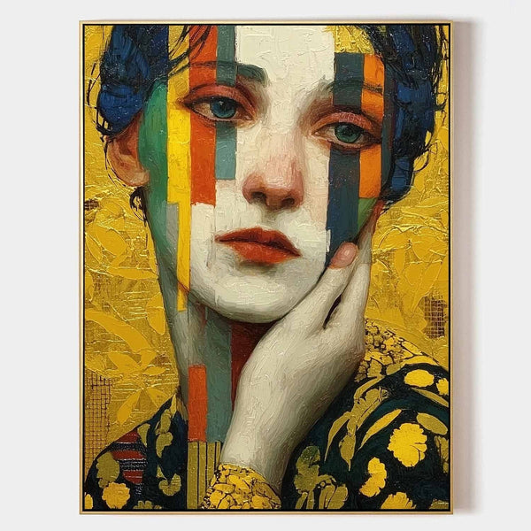 Gilded Portrait in Color Bands