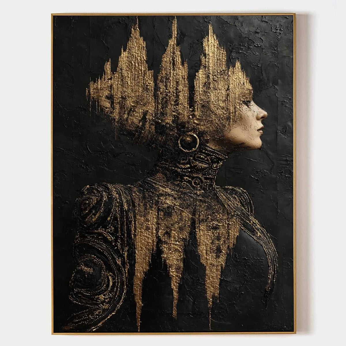 Gilded Profile in Black Relief