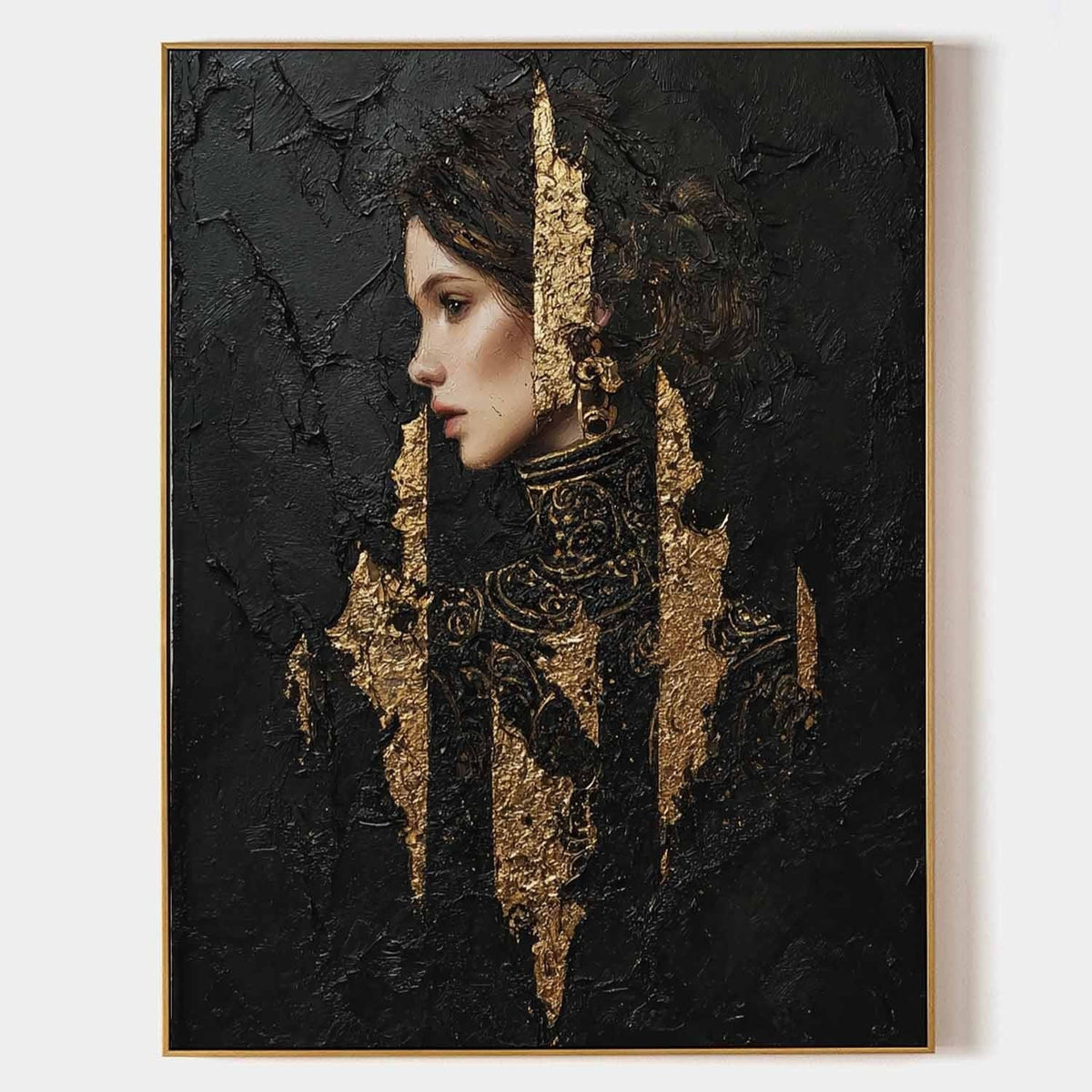 Gilded Profile in Black Relief
