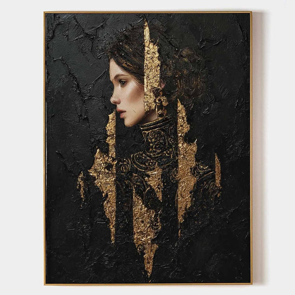 Gilded Profile in Black Relief