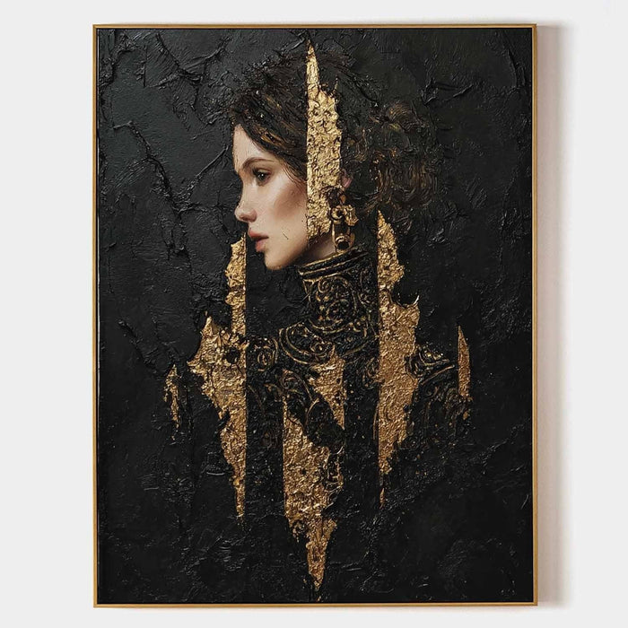 Gilded Profile in Black Relief