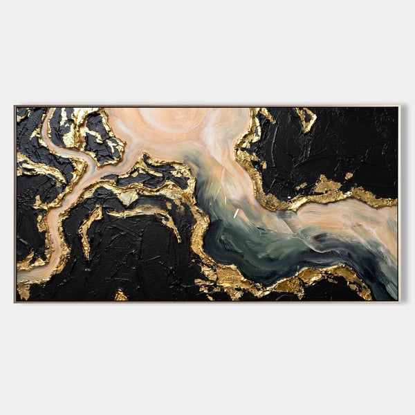 Gilded River Through Black Stone