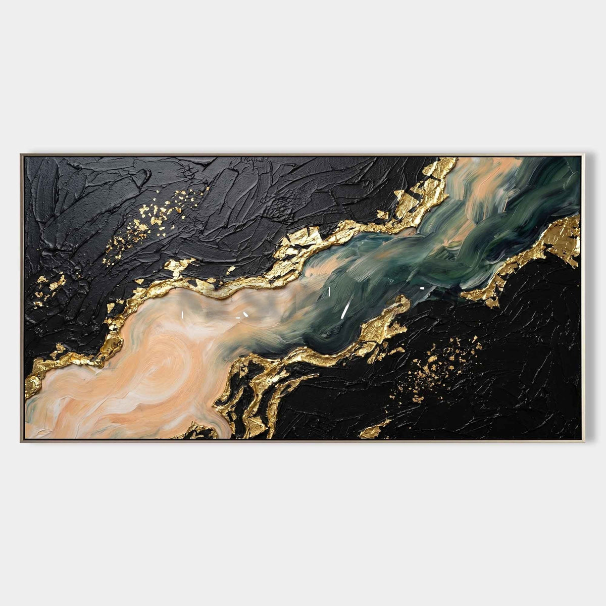 Gilded River Through Black Stone