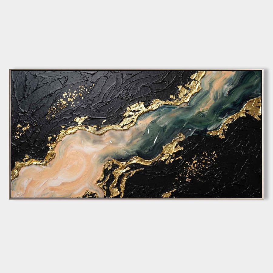 Gilded River Through Black Stone