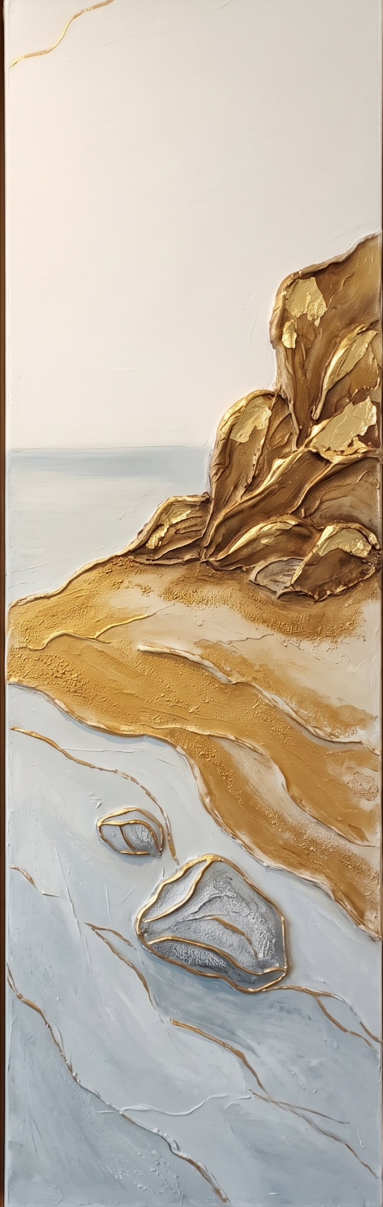 Gilded Rocks on a Pale Shore