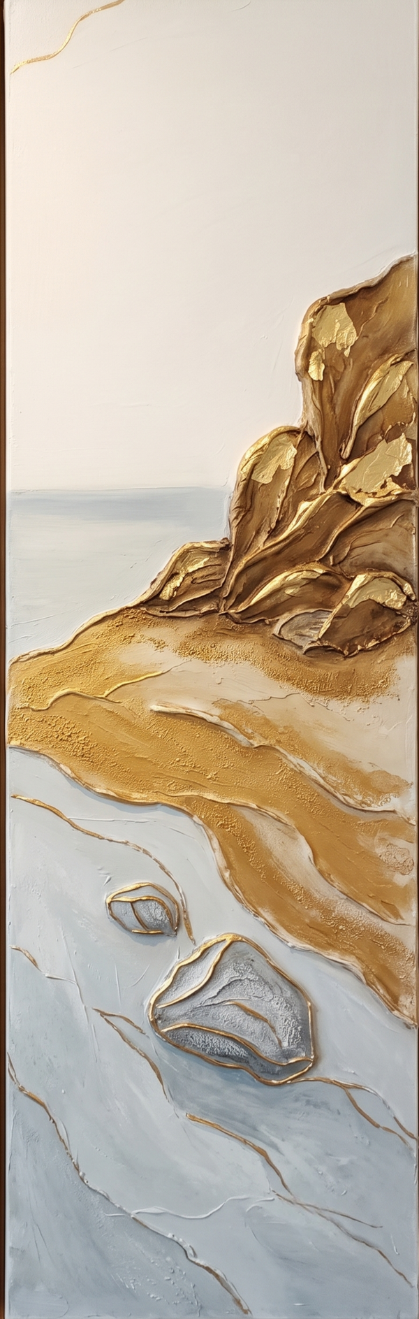 Gilded Rocks on a Pale Shore