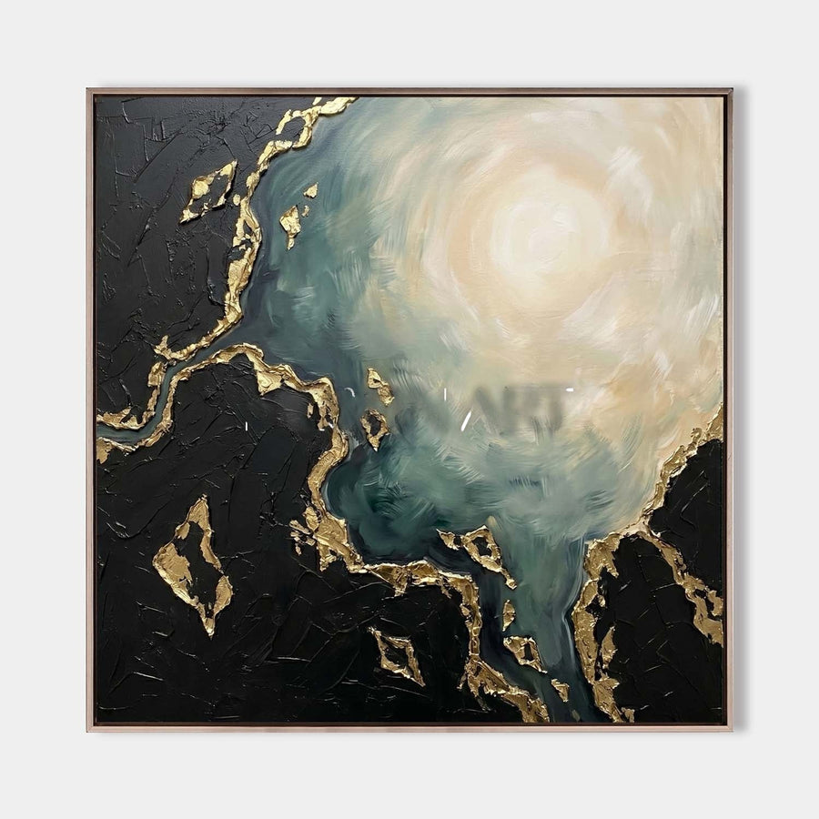 Gilded Shoreline Under Pale Light