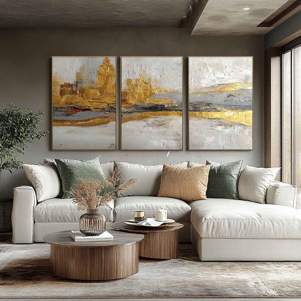 Gilded Skyline Over Pale Waters