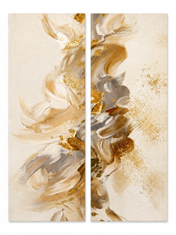 Gilded Sweep in Ivory and Smoke