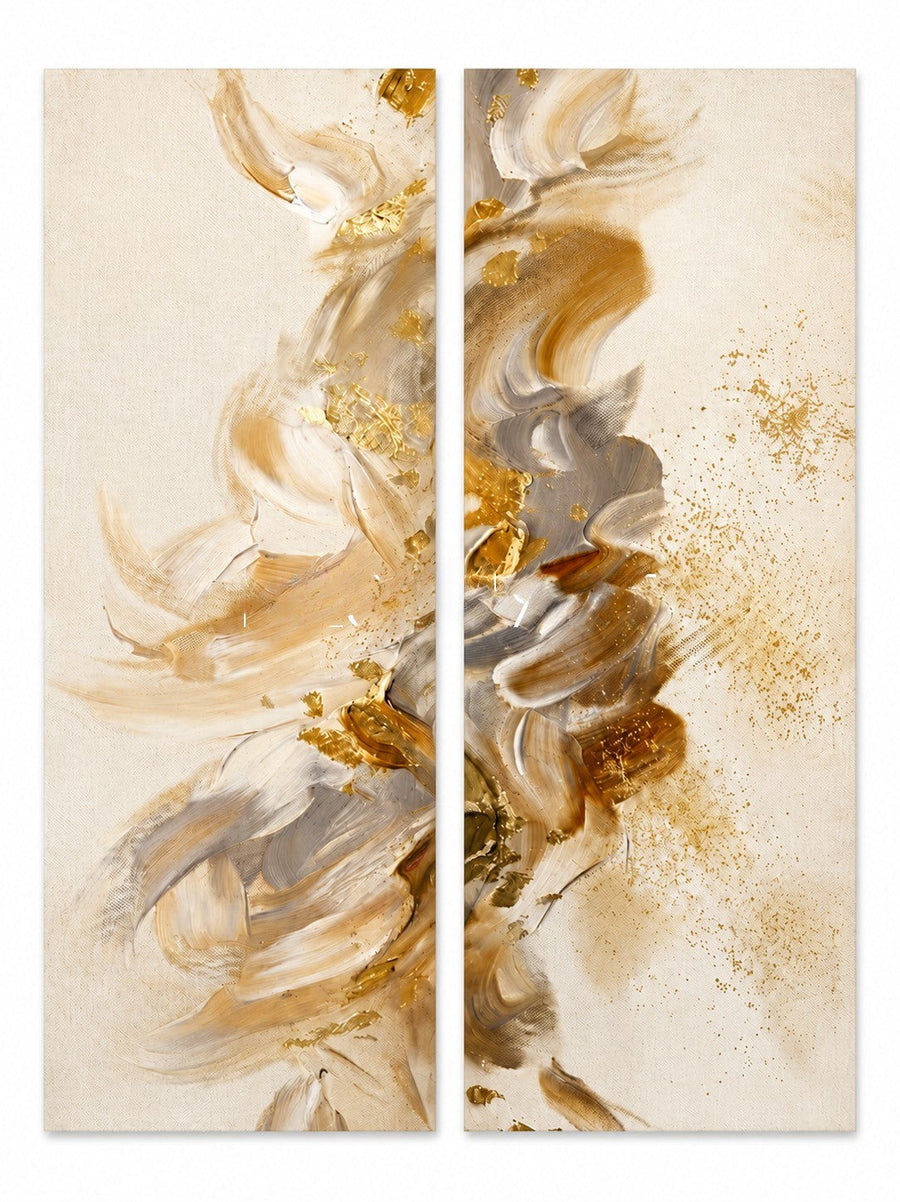 Gilded Sweep in Ivory and Smoke