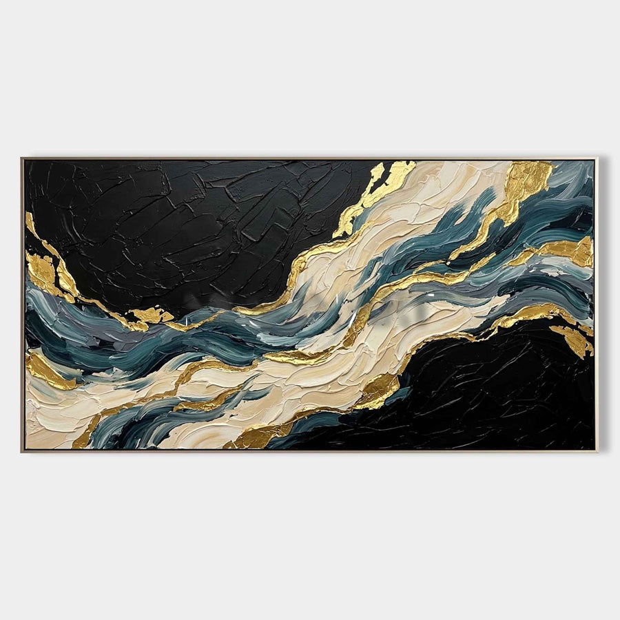 Gilded Tide Across Black Night