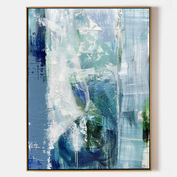 Glacial Blue and Sea Green Abstract