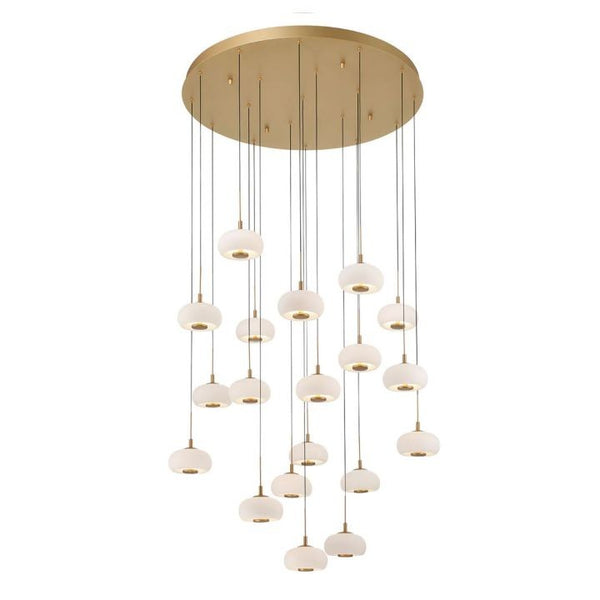 Glass Lantern Cluster Ring Chandelier