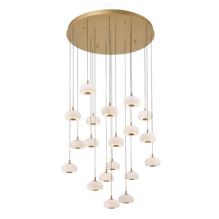 Glass Lantern Cluster Ring Chandelier