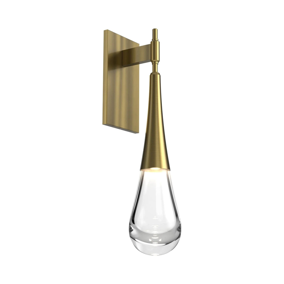 Glass Teardrop Wall Sconce with Slim Metal Backplate