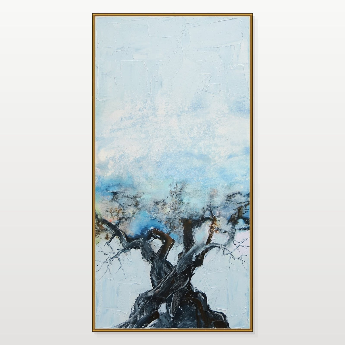 Gnarled Tree Beneath Pale Blue Sky