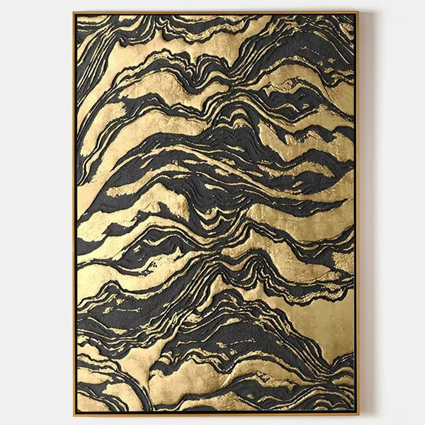 Gold and Black Rippling Strata