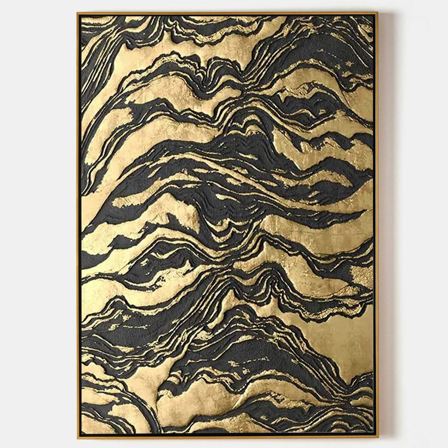 Gold and Black Rippling Strata