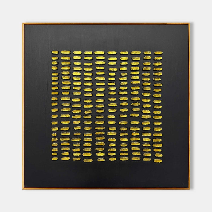 Gold Dash Grid on Black