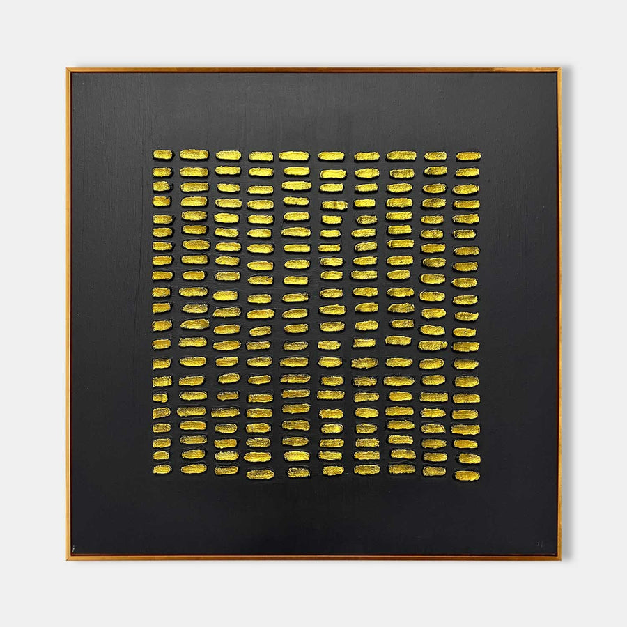 Gold Dash Grid on Black