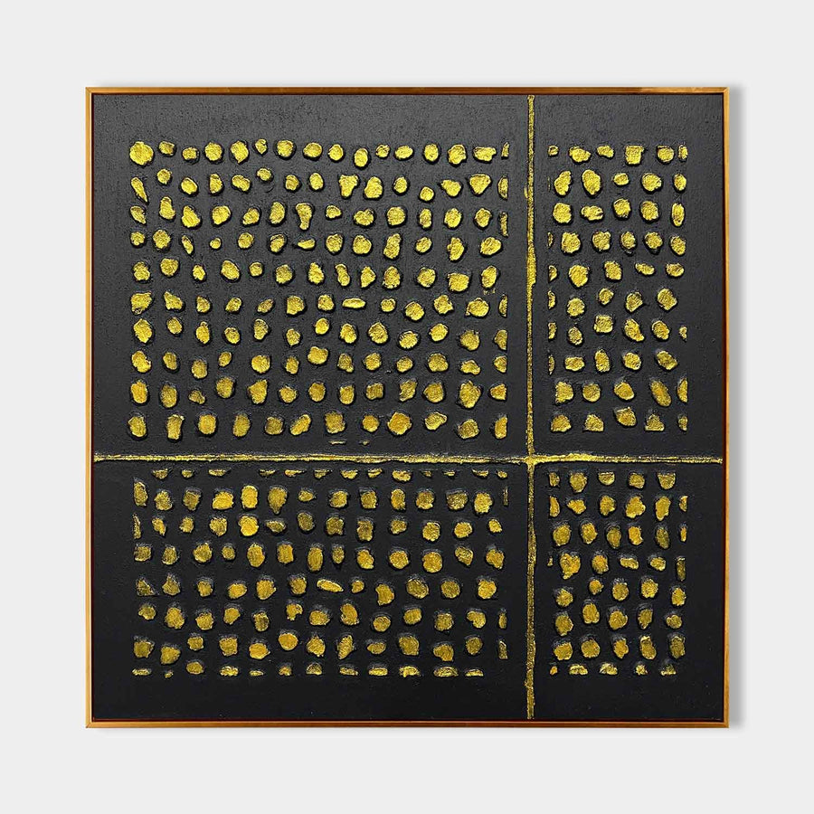 Gold Dot Grid on Black