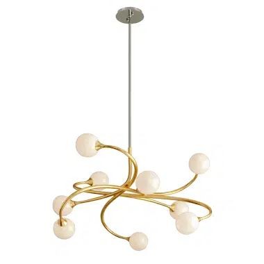 Gold Frame Faceted Glass Sphere Cluster Pendant