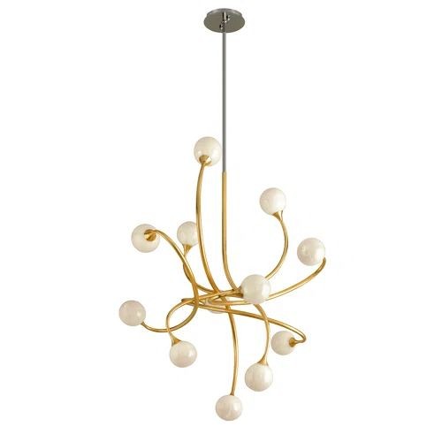 Gold Frame Frosted Glass Globe Cluster Pendant