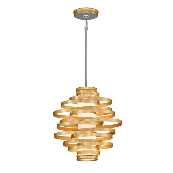Gold Metal Frame Faceted Glass Sphere Pendant
