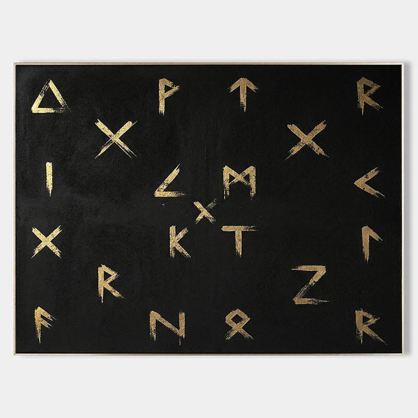 Gold Runes on Black Canvas