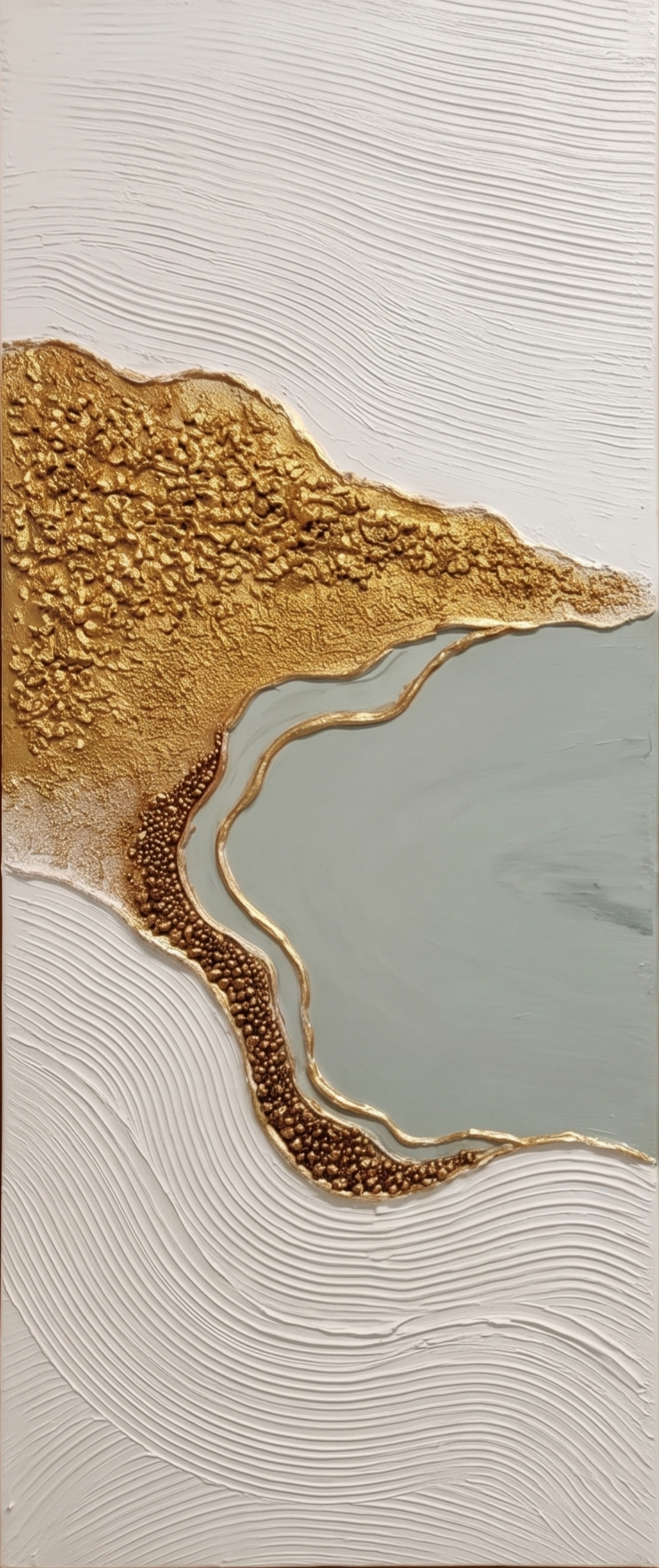 Gold Shoreline in White Plaster