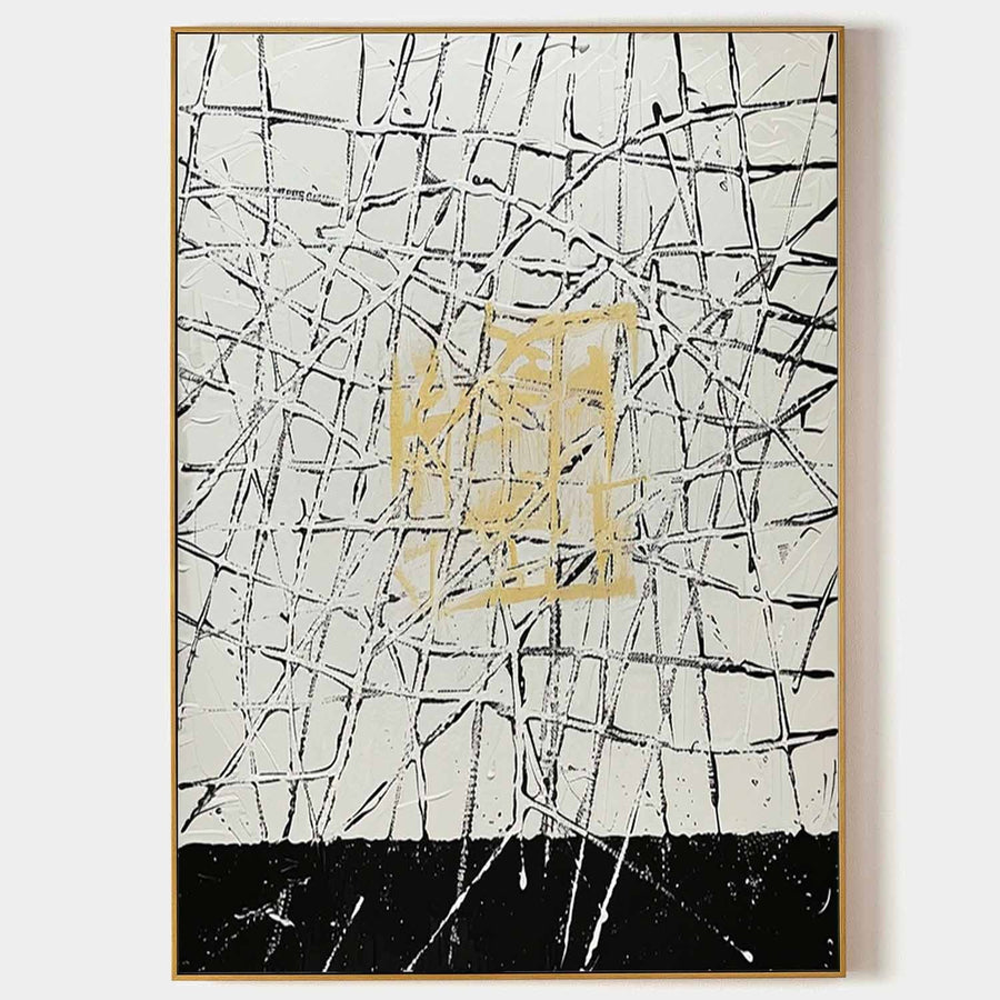 Gold Square in Black Lattice