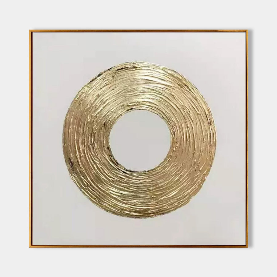 Gold Textured Ring on Ivory
