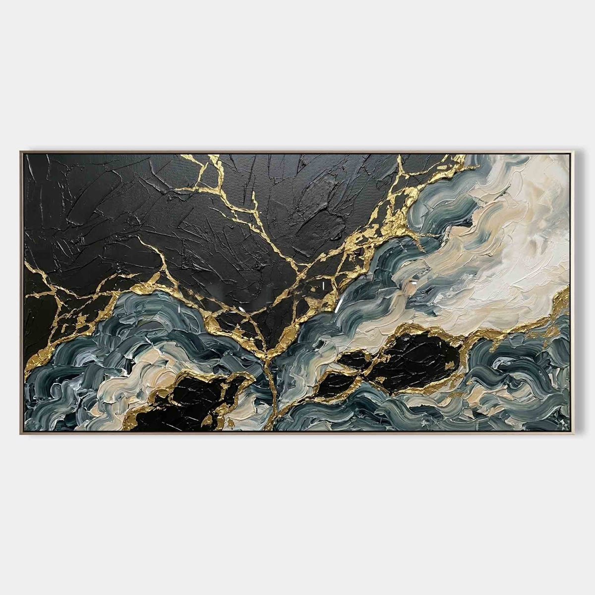 Gold Veins Through Black Marble