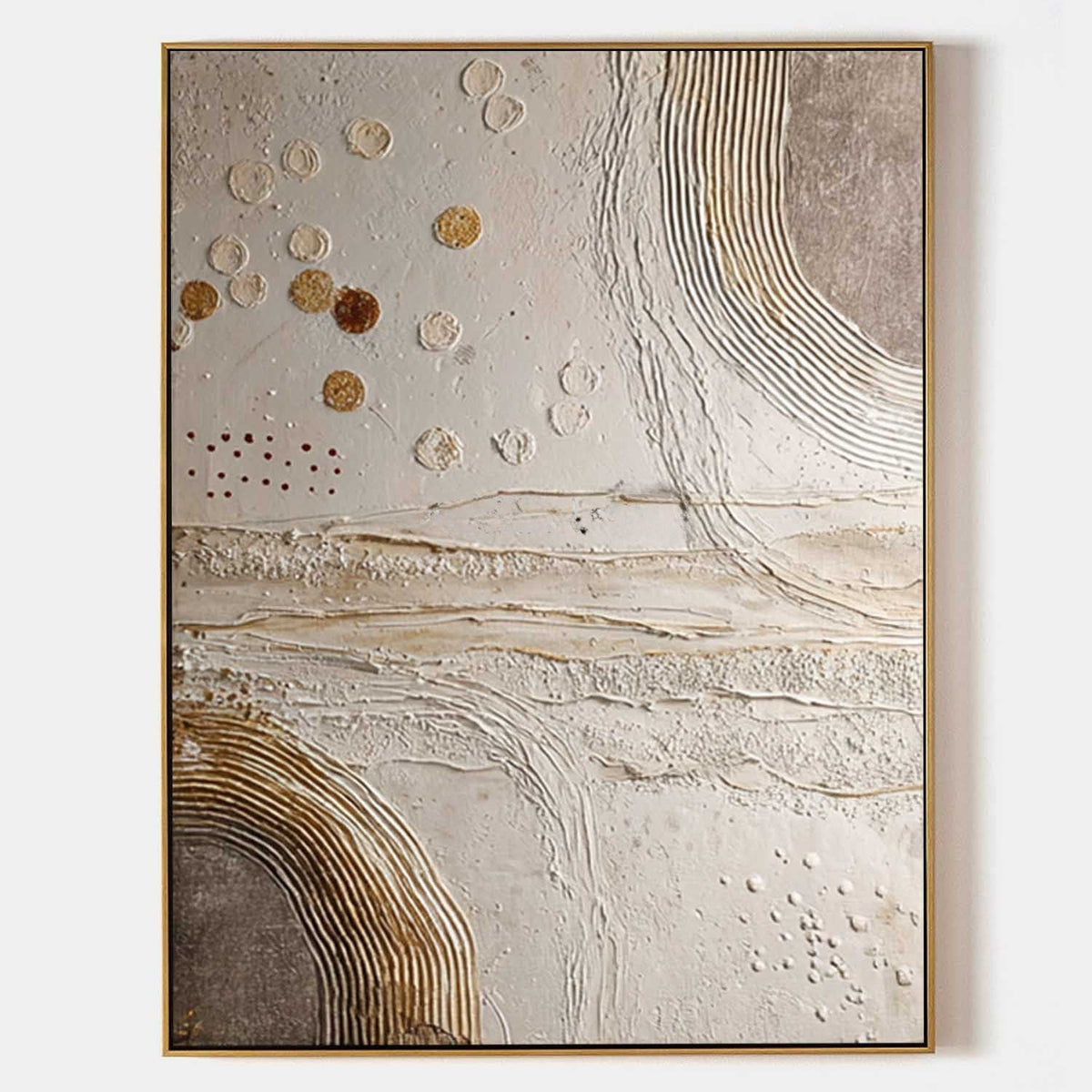 Golden Arcs in Cream Relief