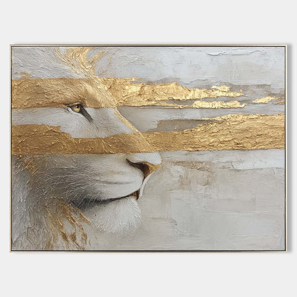 Golden Bands Across a Lion's Profile