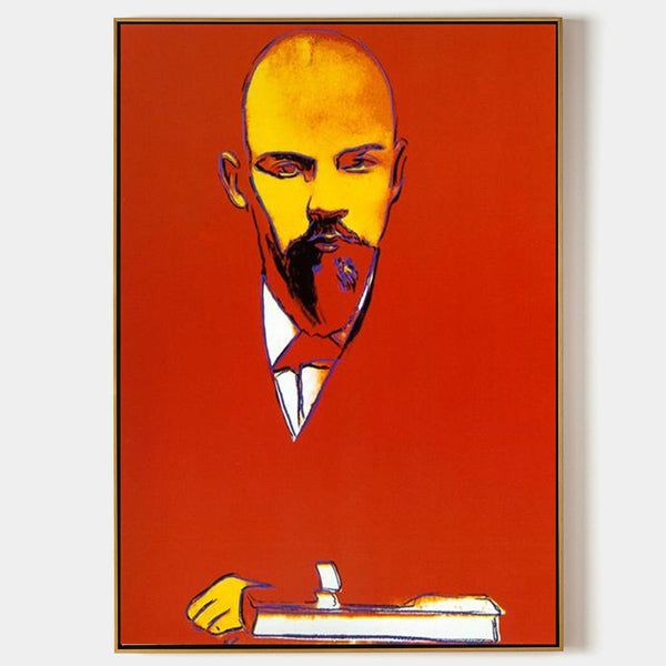 Golden Bearded Portrait on Red