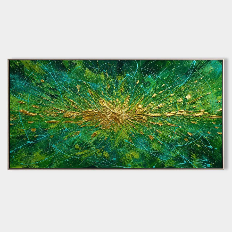 Golden Burst in Emerald Green