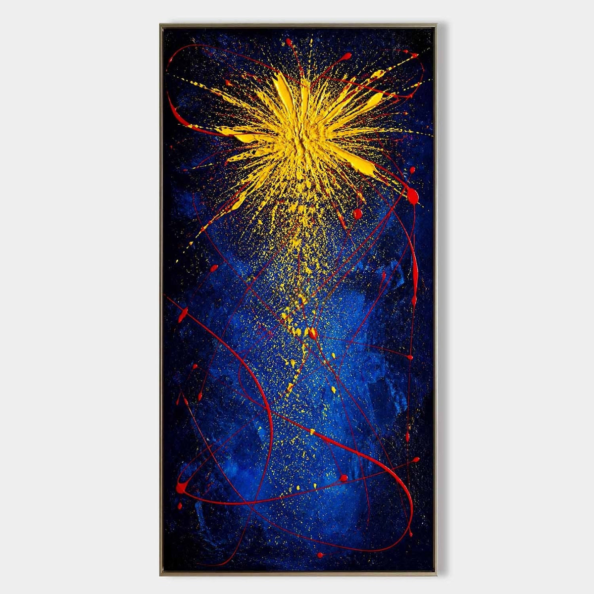 Golden Burst Over Midnight Blue