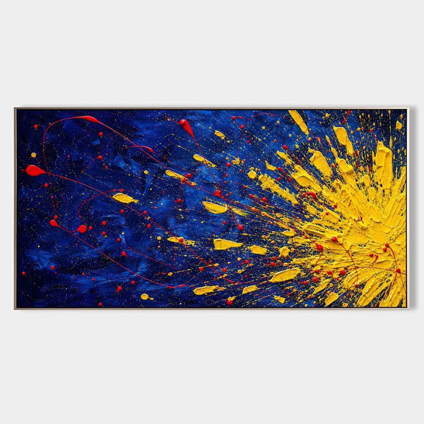 Golden Burst Over Midnight Blue