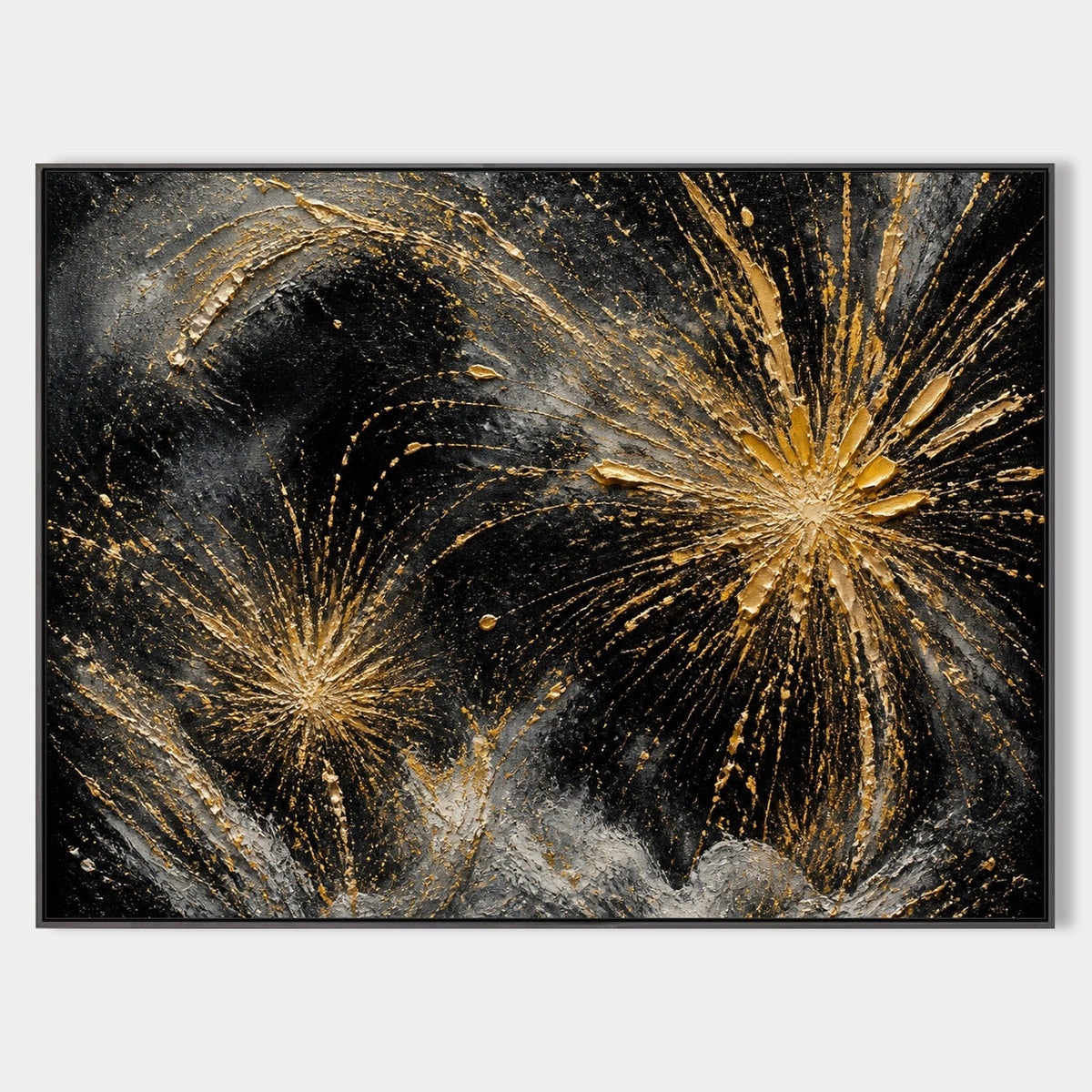Golden Bursts Across a Smoky Night