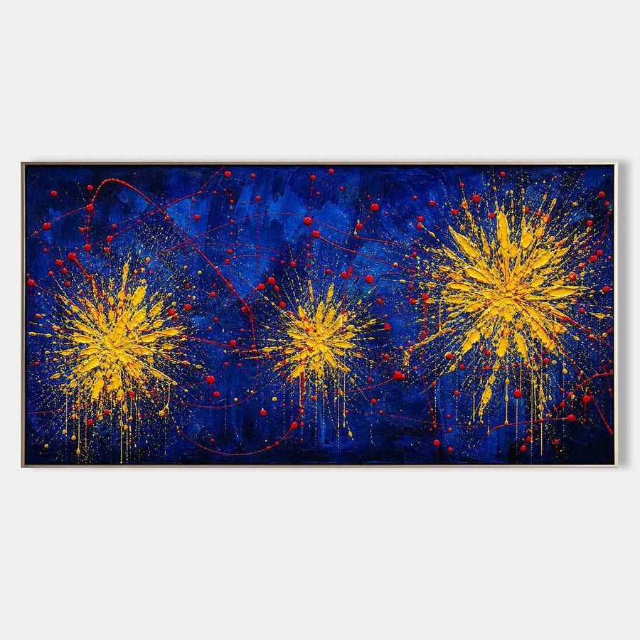 Golden Bursts on Cobalt Night
