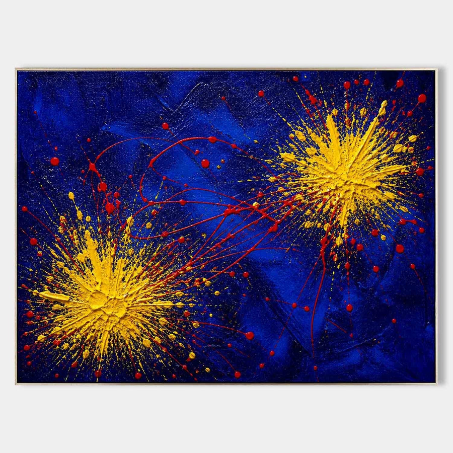 Golden Bursts on Cobalt Night